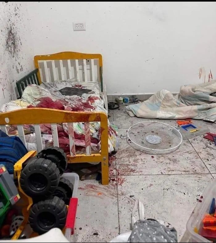 a room after the Hamas attack