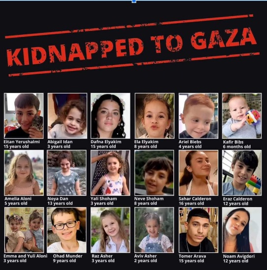 Photos of Childrens kidnapped to Gaza