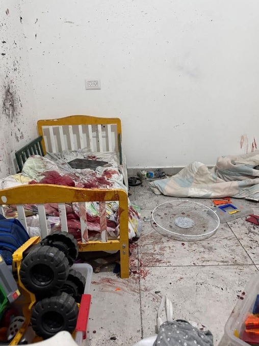 A room that was attacked by Hamas