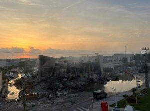 Sderot’s Police station, attacked on Oct 7th. Credit: �?החדשות החמות’ FB page.
