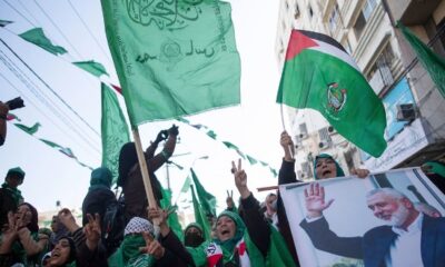 Hamas supporters. Credit: ‘Yediot Ahronot’ FB page.